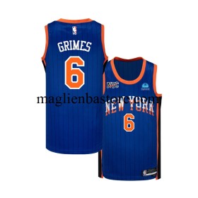 Maglia NBA New York Knicks Grimes 6 Nike 2023-2024 City Edition Blu Swingman - Uomo
